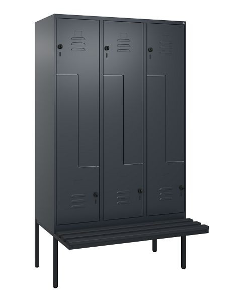 C+P Z-Spind Classic PLUS, Bank, 6 Abteile, 2120x1200x815mm, 7016/7016, Drehriegel, 0800437-326 S10042