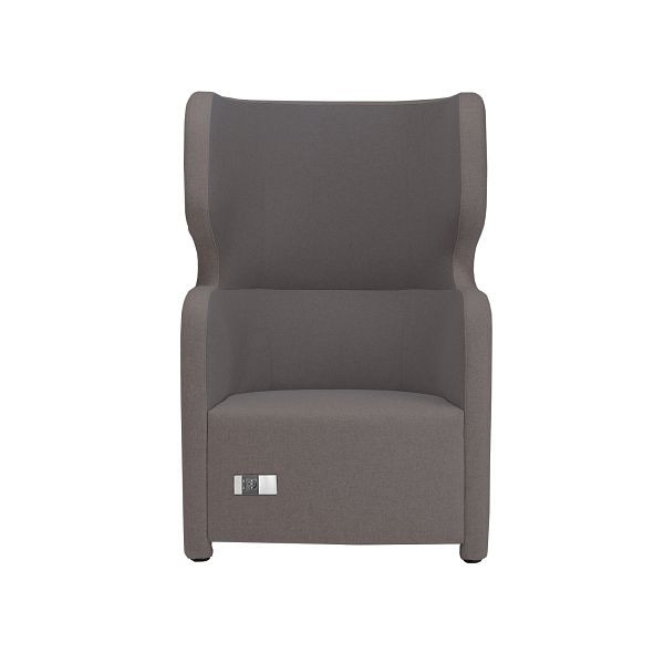 Bisley Sessel Vivo, Einsitzer, Hohe Rückenlehne, 2 Seitentaschen, 2 Steckdosen und 2 USB Anschlüsse, NE0573 dunkelgrau, VIVH1PS2.NE0573