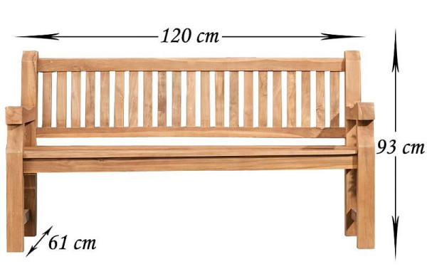 CLP Teakbank Jackson 120 cm, teak, 11144303, 4250420228843