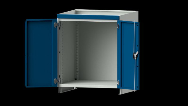ANKE Werkbänke Aufsatzschrank modulares Schranksystem, Modell 300, 715 x 720 x 800 mm, RAL 7035/5010, mit Türen, 631.091