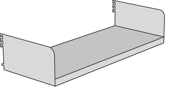 Kerkmann Fachboden mit Seitenstützen Univers, B 1000 x T 250 mm, lichtgrau, 52877011