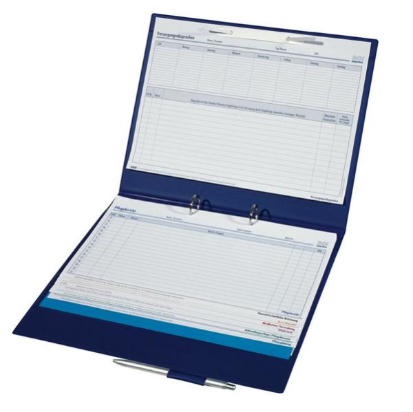 BOI PVC-Pflegedokumappe blau A4, click plus, ambulant, 9208-00884-B