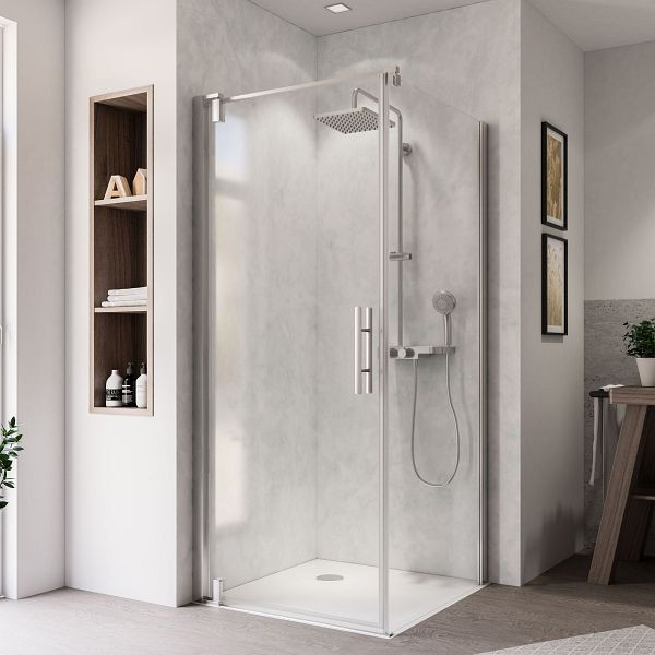 Breuer Europa Design Seitenwand alu chromeffekt Klarglas mit CER rechts 900 mm, für Drehtür Typ 1258, 1259005101004