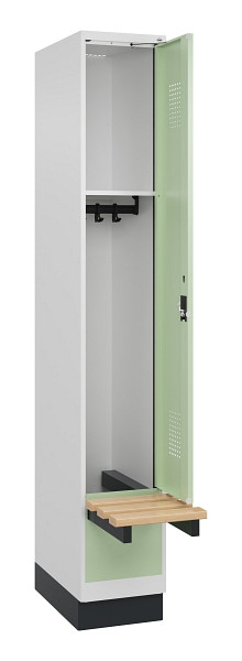 C+P Spind Evolo PLUS, 1 Abteile, 1950x300x815mm, 9016/6019, Zylinderschloss, 049040-10 S10046