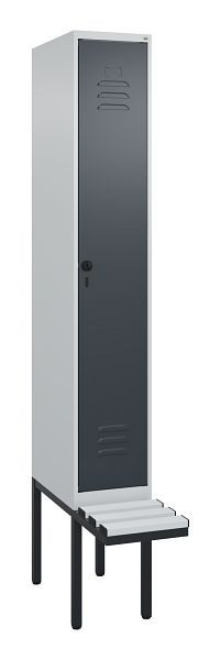C+P Umkleidespind Classic PLUS, 2120x300x815mm, 7035/7016, Drehriegel, 3 Doppel-Haken, 0800407-10 S10038