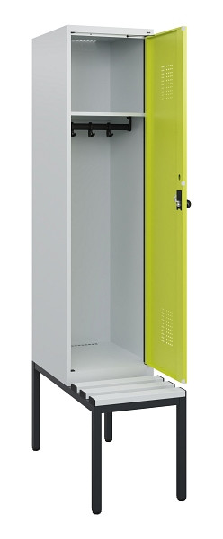 C+P Spind Evolo PLUS, 1 Abteil, 1950x400x815mm, 7035/0024, Drehriegel, Sitzfläche Kunststoff, Sitzbank, 0490505-12 S10069