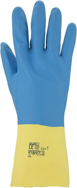 ASATEX Chemikalienschutz-Handschuhe - Latex, mit Neopren überzogen, chemikalienbeständig, lebensmittelgeeignet, Farbe: blau, VE: 144 Paar Größe: 10, 3452-10