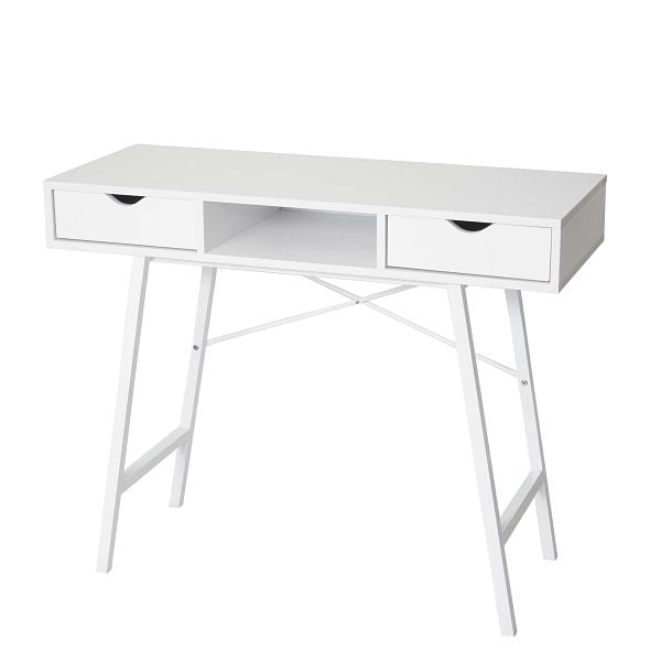 Mendler Konsolentisch HWC-E92, Ablagentisch Beistelltisch, 3D-Struktur 100x40cm, weiß, 75780