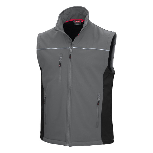NITRAS MOTION TEX LIGHT, Softshellweste, grau / schwarz (Farbcode: 1210), Größe: S, VE: 10 Stück, 7162-S