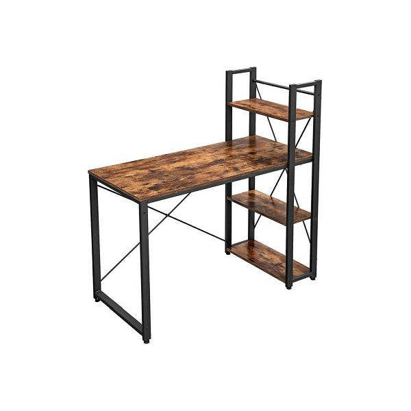 VASAGLE Schreibtisch 120 cm lang vintagebraun-schwarz, LWD48X