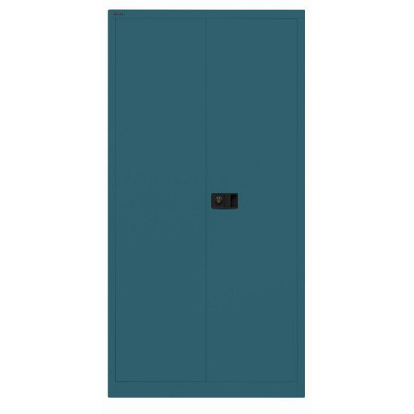 Bisley Flügeltürenschrank UNIVERSAL, 3 Fachböden für 4 Ordnerhöhen, 653 ozeanblau, Belastbarkeit: 70kg je Fachboden, E722A03653