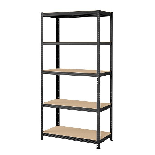 SONGMICS 5-stöckige Regaleinheit, Stahlregale zur Lagerung, werkzeuglose Montage, Tragfähigkeit 875 kg, 60 x 120 x 200 cm, Schwarz, GLR060B01
