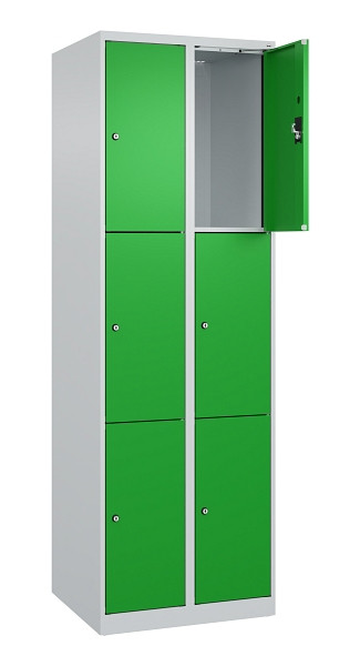 C+P Schließfachschrank Evolo PLUS, 6 Fächer, 1850x600x500mm, 7035/6037, 049000-203 S10011