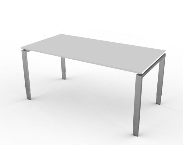 Kerkmann Schreibtisch mit 4 Bein-Gestell, Form 5, B 1600 x T 800 x H 680-820 mm, lichtgrau, 11414111