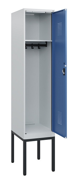 C+P Spind Evolo PLUS, Gestell, 1 Abteil, 1950x400x500mm, 7035/5023, Zylinderschloss, 0490305-12 S10033