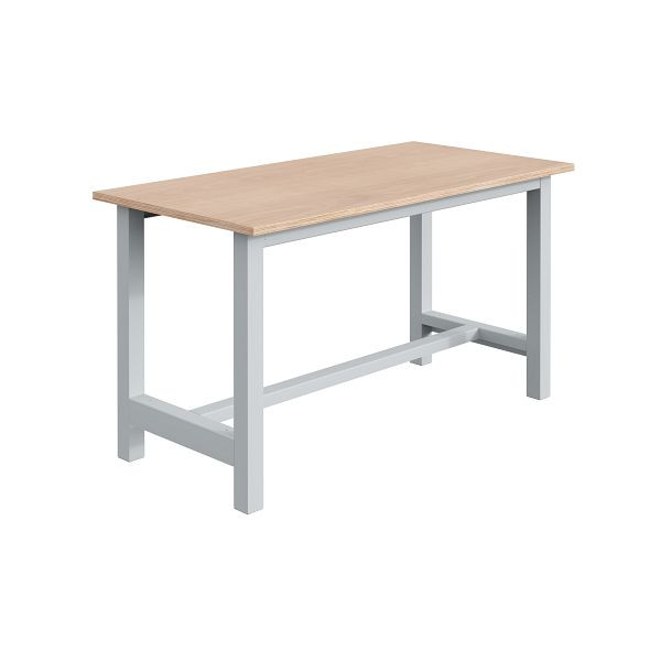 SOFAME CKS Werkbank B 1500 x T 750 x H 824mm, Multiplex-Arbeitsplatte 24 mm, Lichtgrau RAL 7035, W010160017GC