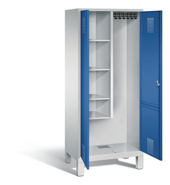 C+P Putzmittel-Spind Evolo, H1850xB810xT500mm, Farbe: Lichtgrau / Enzianblau, 48110-02 S10055