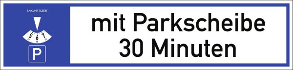 Moedel Parkplatzreservierer mit Parkscheibe...Minuten/Stunden, Aluminium, 460x110 mm, 108109
