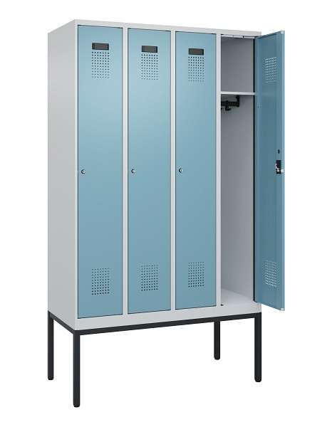 C+P Spind Evolo PLUS, Gestell, 4 Abteile, 2120x1200x500mm, 7035/0010, Verschluss Zylinderschloss, Ablageböden 4, 0490307-40 S10036