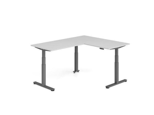 Hammerbacher Sitz-Steh-Winkeltisch 200x160cm Grau/Graphit, VXDSMW1612/5/G