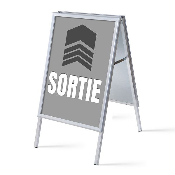 Showdown Displays Kundenstopper A1 Komplettset Ausgang Grau Französisch, ZPA1G32MEI601