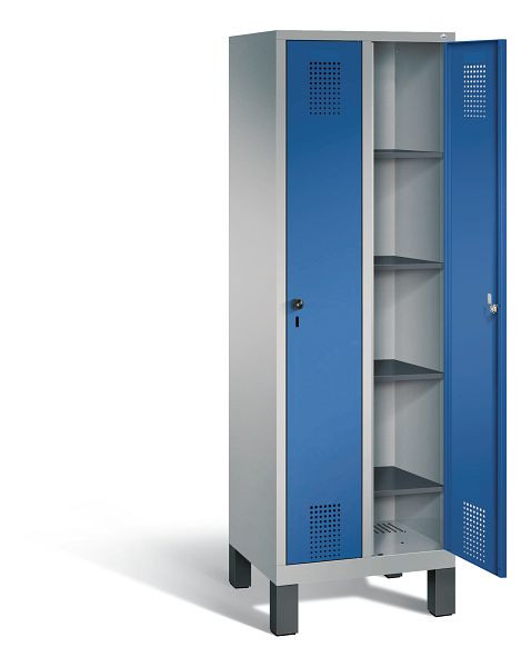 C+P Wäsche-Spind Evolo, H1850xB610xT500mm, Farbe: Weißaluminium / Enzianblau, 48010-20B S10030