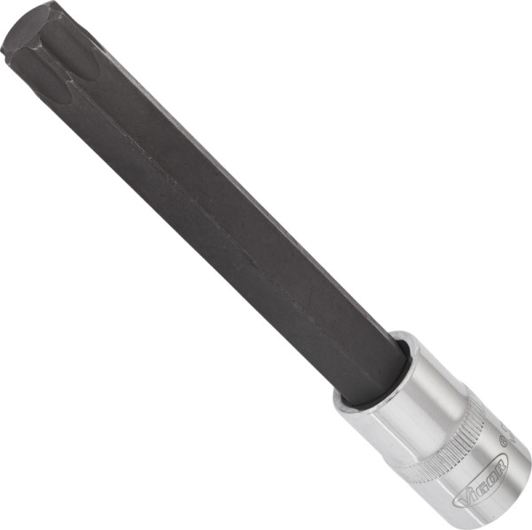 VIGOR TORX Schraubendreher-Einsatz, Vierkant hohl 12,5 mm (1/2 Zoll), Innen TORX Profil, T70, Länge: 200 mm, für Handbetätigung, VE: 5 Stück, V2184