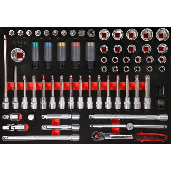 KS Tools PERFORMANCEplus Werkzeugsatz 64-teilig 1/2' Bit-Stecknüsse, 811.0064