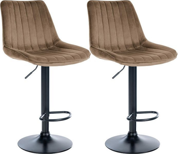 CLP Barhocker Toni Samt schwarz, braun, VE: 2 Stück, 324068