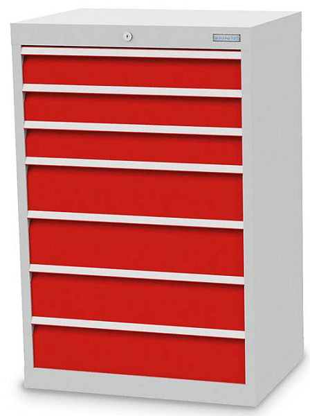 Bedrunka+Hirth Schubladenschrank, Tiefe 500 mm, R 24-16, 680 x 500 x 1019 mm, 7 x Schubladen (3x 100VA, 4x 150VA), Tragkraft 75 kg, 60.340-75