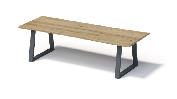 Bisley Fortis Table Natural, 2800 x 1000 mm, natürliche Baumkante, geölte Oberfläche, T-Gestell, Oberfläche: natürlich/Gestell: anthrazitgrau, FN2810TP334