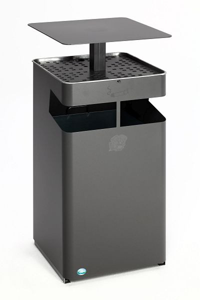 VAR Ascher/Abfallsammler mit Dach B 45, eisenglimmer, 21276