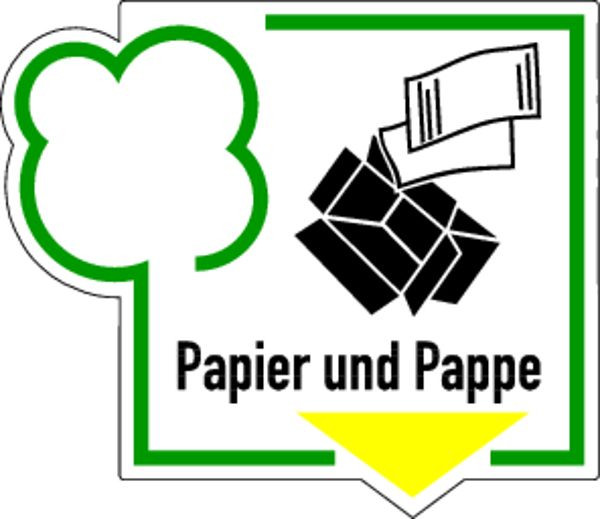 Schilder Klar Recyclingschild Papier und Pappe, 125x108 mm Folie selbstklebend, 2117/64