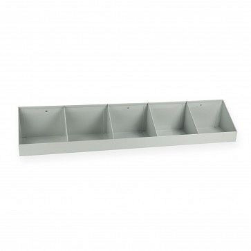 ADB Schüttenleiste/Schüttenbox, passend für Eurolochung (10x10mm / 38x38mm), Maße: 900mmx160mmx50mm / 5 Fächer, 40797
