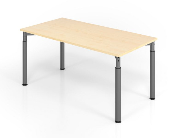 Hammerbacher Schreibtisch YS16, 160 x 80 cm, Platte: Ahorn, 25 mm dick, ABS-Dickkante, Rechteckform, Graphit, VYS16/3/G