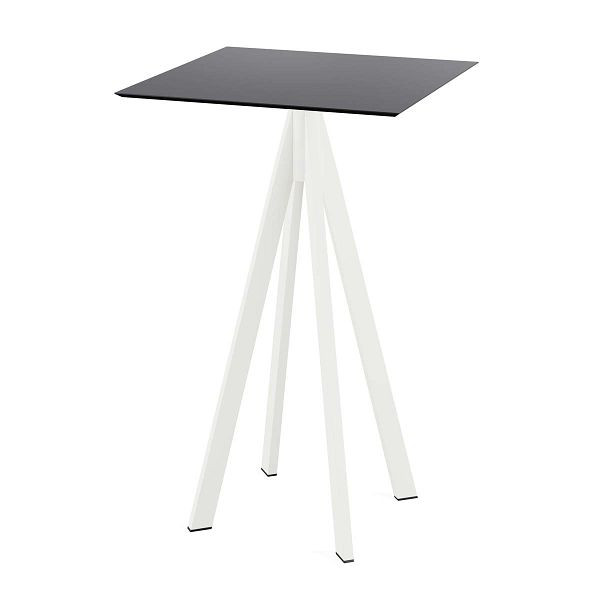 Feros Infinity Stehtisch Weiß gestell + Schwarz HPL 70x70 cm, 120051077