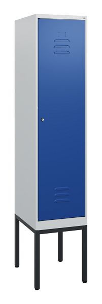 C+P Umkleidespind Classic PLUS, Gestell, 1950x400x500mm, 7035/5010, Zylinderschloss, 0800305-12 S10018