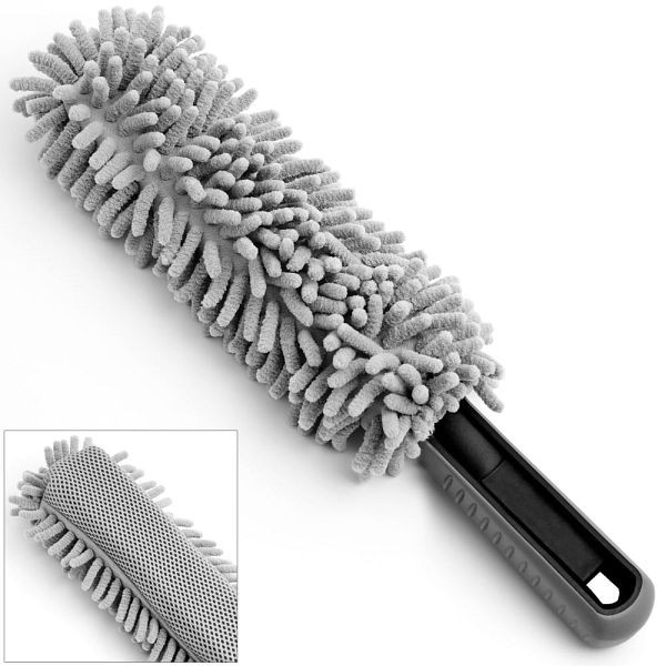 monzana Felgen-Reinigungsbürste Grau Microfaser 34cm, 105749