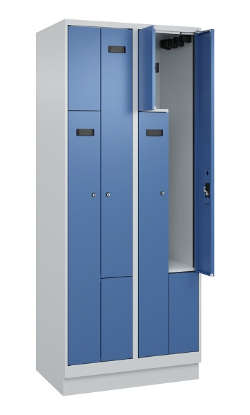 C+P Z-Spind Evolo PLUS, Sockel, 4 Fächer, 1950x800x500mm, 7035/5023, Zylinderschloss, 049023-224 S10036