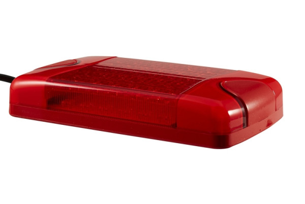 HELLA LED-Blitz-Kennleuchte - Multi F Duraled - 12/24V - rot - Schraubanschluss/Anbau - Kabel: 2580mm, 2XD 965 429-011
