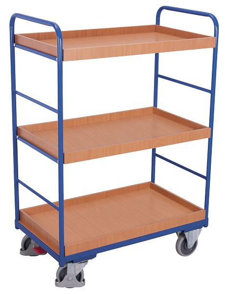 VARIOfit Etagenwagen hoch, Ladefläche: 965 x 655 mm, RAL 5010 enzianblau, LadehöheLadehöhen: 525 / 1.070 mm, sw-700.247
