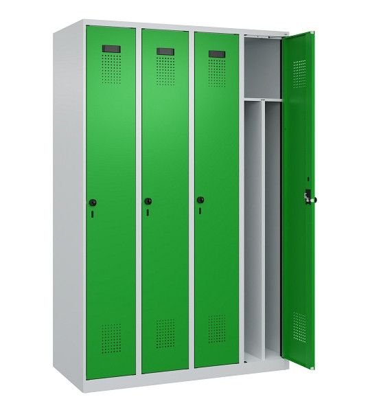 C+P Spind Evolo PLUS, 4 Abteile, 1850x1200x500mm, 7035/6037, Verschluss Drehriegel, 049000-40F S10011
