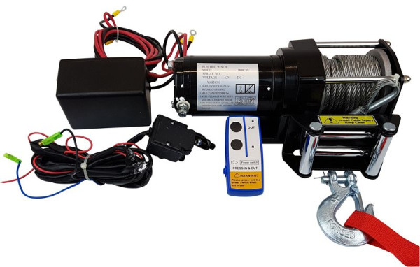 Berger & Schröter 12V Motor Seilwinde mit Stahlseil, 31779