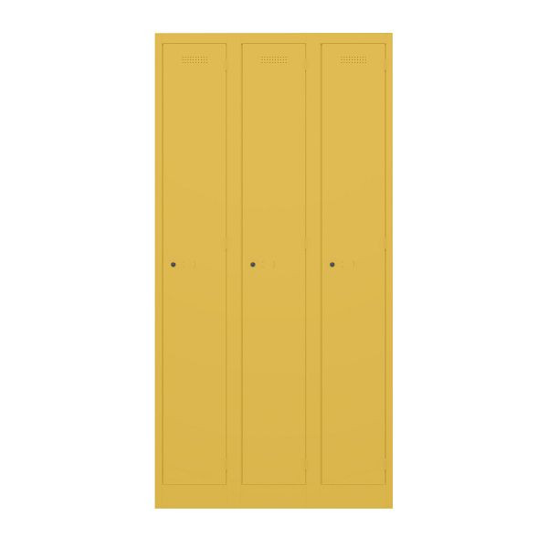 Bisley Garderobenschrank Primary Locker, 3 Abteile, 642 sunflower, PL3050T1642