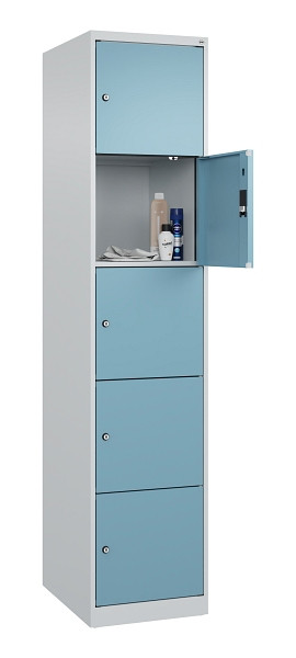 C+P Schließfachschrank Evolo PLUS, 5 Fächer, 1850x400x500mm, 7035/0010, 049000-125 S10009