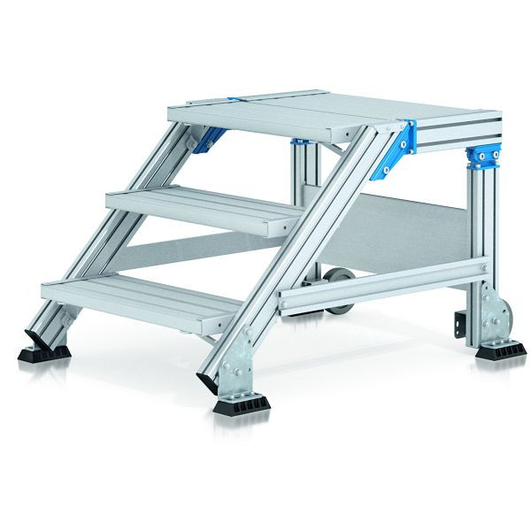 ZARGES Treppenpodest fahrbar 45° 4 Stufen, 600 mm breit, Höhe 0,80 m, 40855522