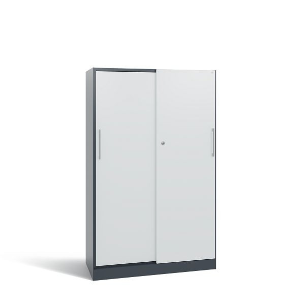 C+P Schiebetürenschrank Asisto, H1635xB1000xT435 mm, Anthrazit/Grau/DBS Hellgrau, 142012-000 S10082