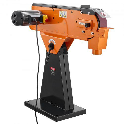 VEVOR Bandschleifer 7,62x200,7 cm, 2100 W, 900 U/min, einstellbarer Winkel 0°-45°, Staubabsaugung, Holz- & Metallbearbeitung, DPSGJZHLSSDM08QQJ001V2