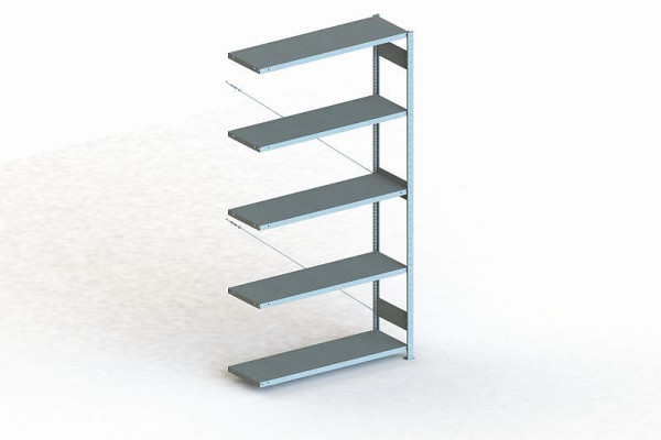 Meta Steckregal Meta CLIP 150 S3 Anbaufeld, Höhe: 2500mm, Länge: 1300mm, Tiefe: 400mm, Bodenanzahl: 5, verzinkt, 9900004463