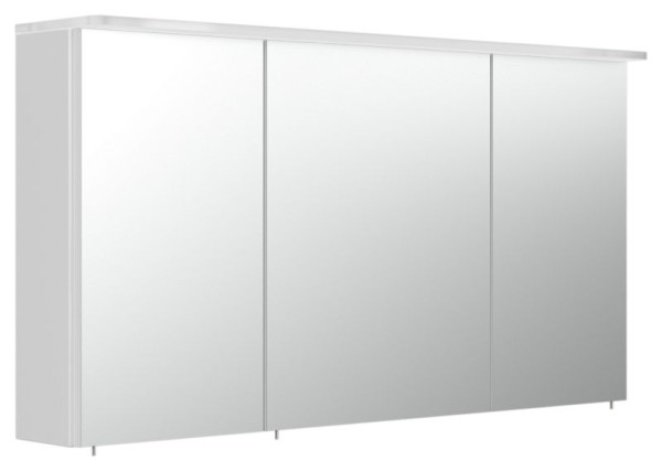 Posseik Spiegelschrank 120cm inkl.Design Acryl-Lampe und Glasböden weiß hochglanz, 120 x 62 x 17 cm, PSPS120CM2000101DE